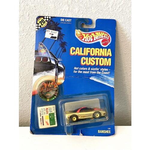 Vintage Hot Wheels California Customs Real Riders Banshee Diecast Car 1989