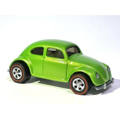 Custom Made Hot Wheels 1967 Redline Custom vw Bug - Beetle - Lime Green Pearl