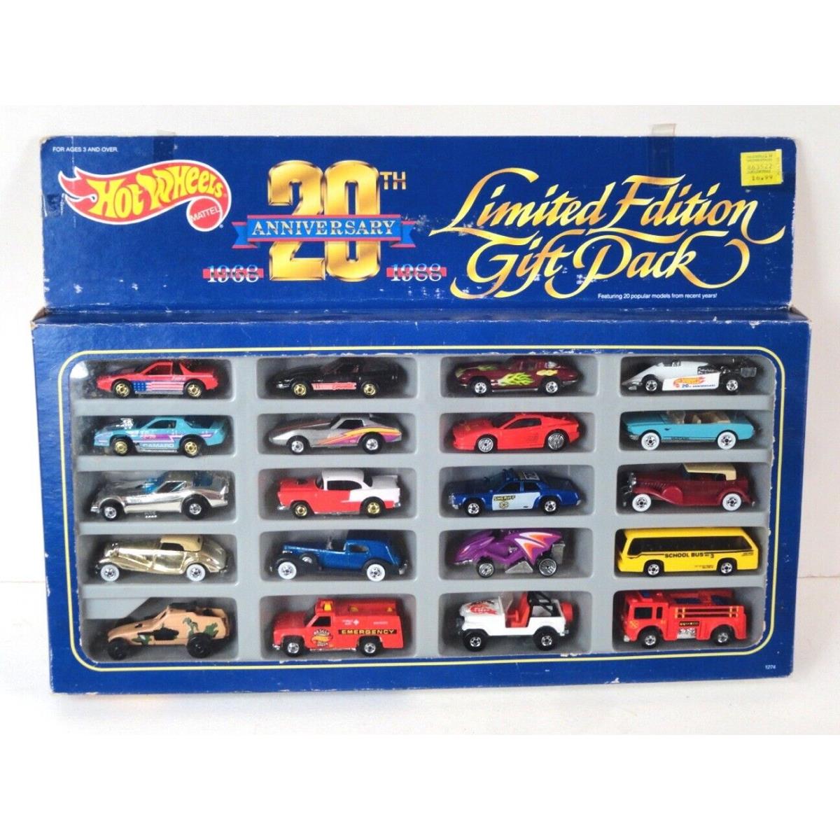 1988 Hot Wheels 20th Anniversary Limited Edition Gift Pack 1968-1988 Vintage