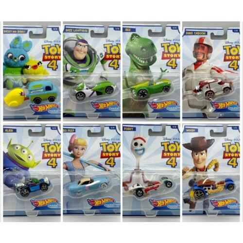 Hot Wheels Disney Pixar Toy Story 4 Character Cars Full Complete Set Of 8