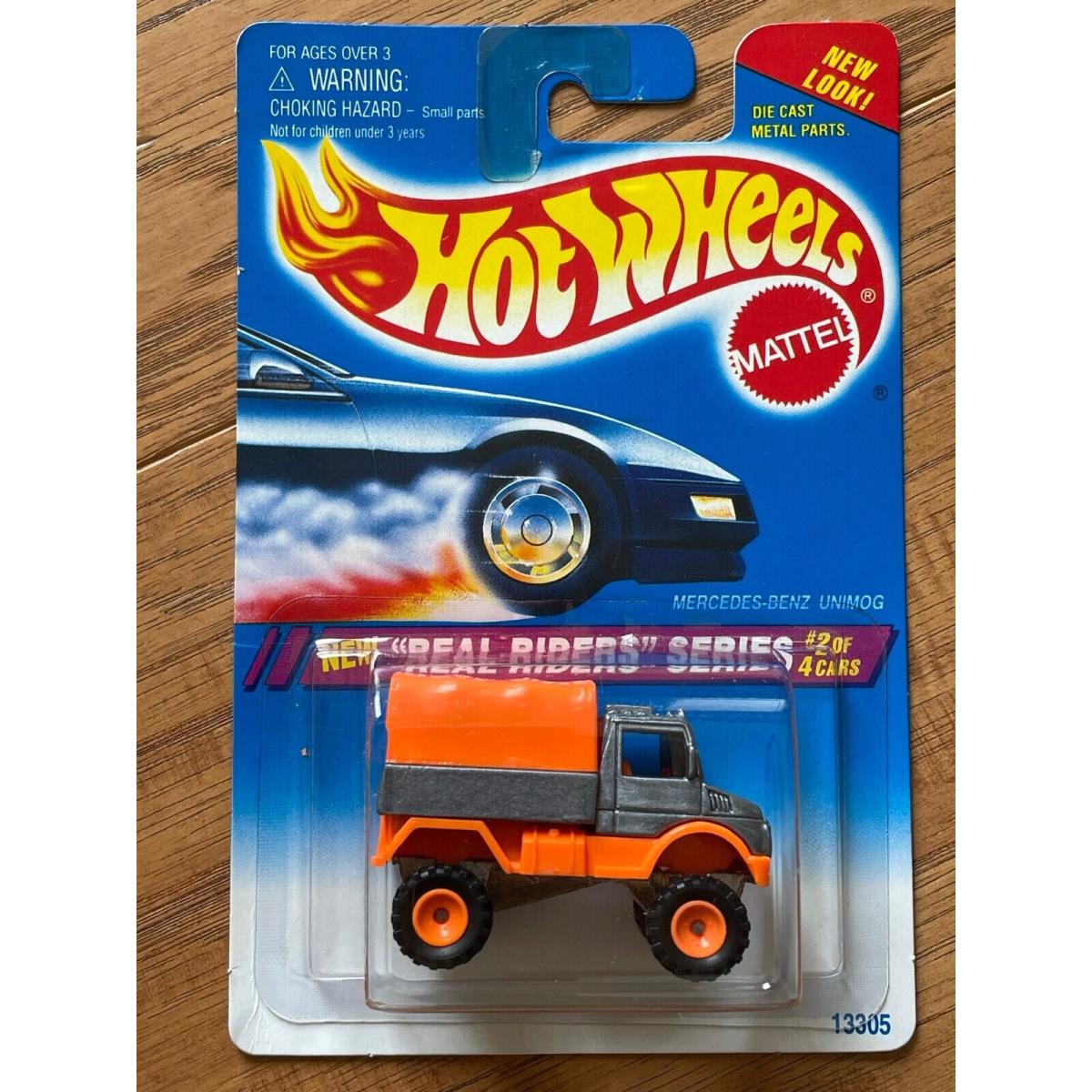 1995 Hot Wheels Real Riders Series Mercedes-benz Unimog Orange/gray