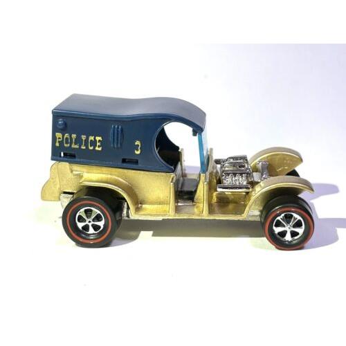 1994 Custom Made Gold Paint Hot Wheels 1969 Police 3 Paddy Wagon Redline