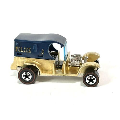 1994 Custom Made Gold Paint Hot Wheels 1969 Police 3 Paddy Wagon Nice