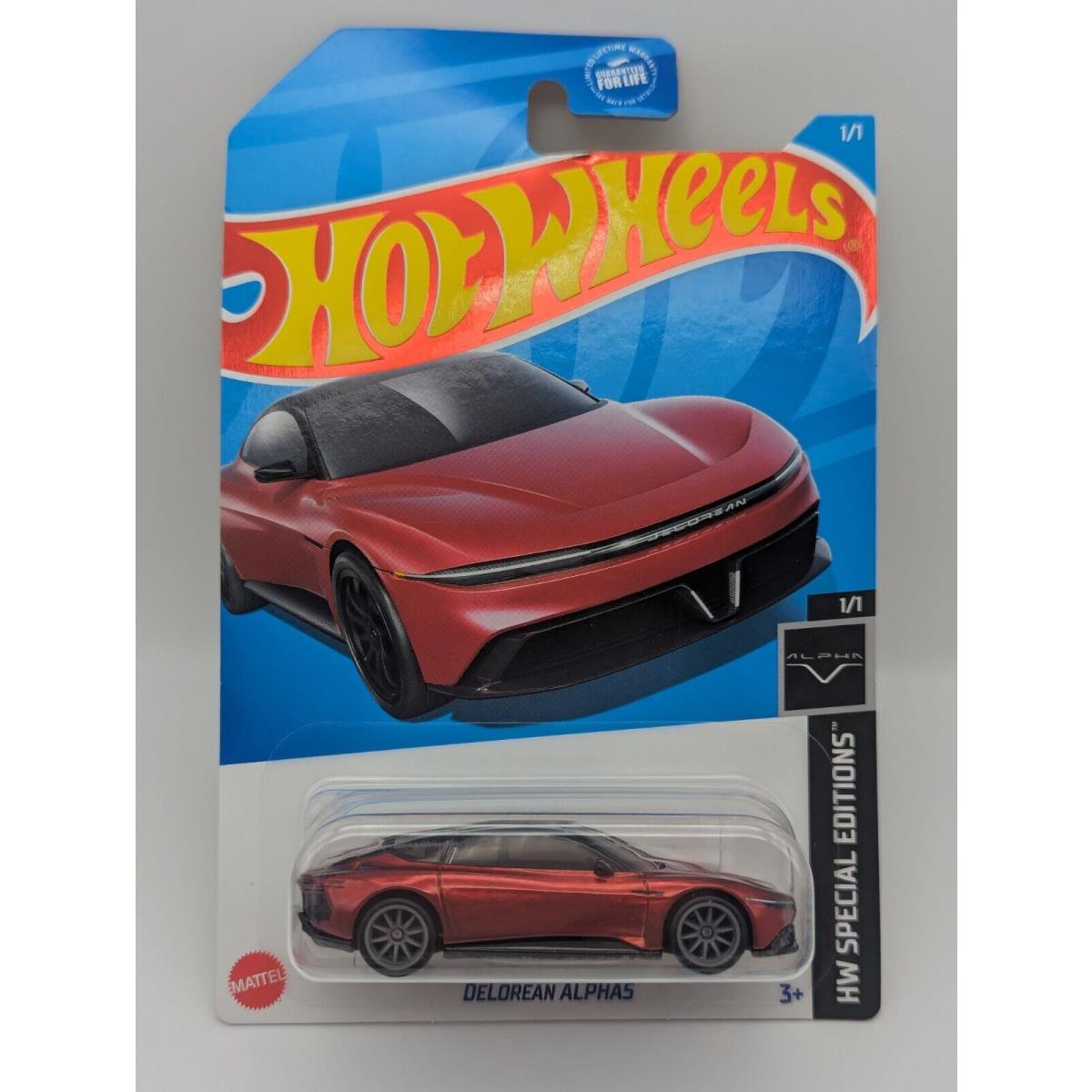 2022 Mattel Creations Hot Wheels 2022 Delorean Alpha5 EV Red Rrs with Protector