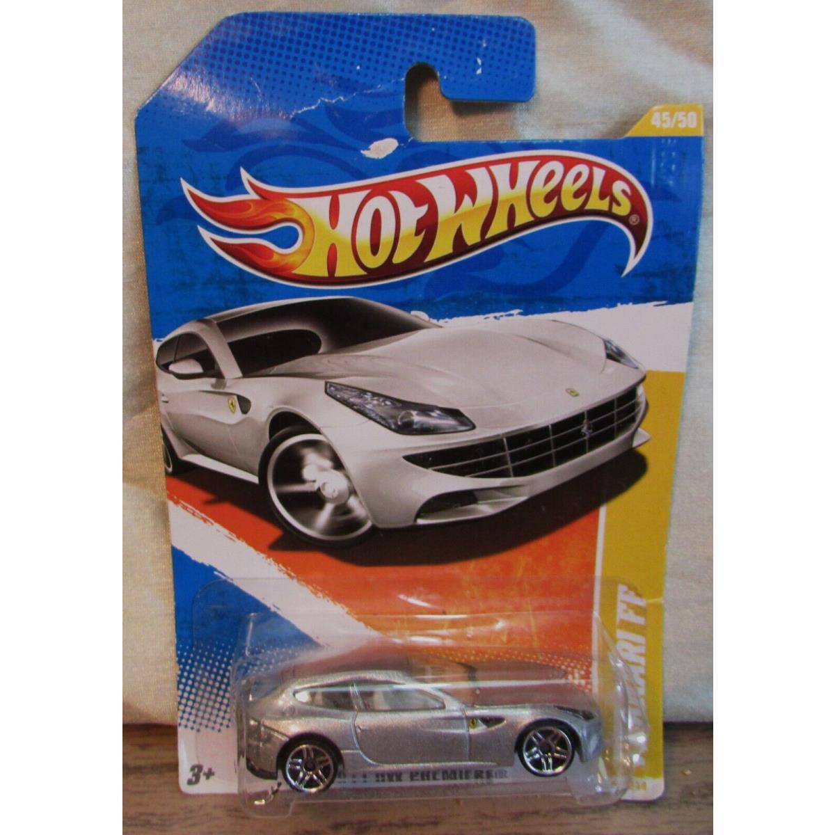 2010 Hot Wheels 2011 HW Premiere 45/50 Silver Ferrari FF Long Card IN Pkg