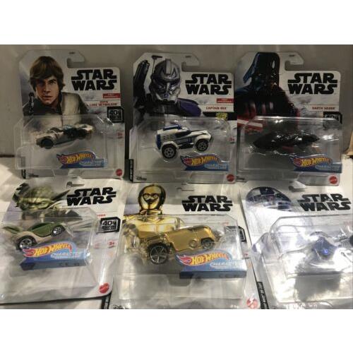 2020 Star Wars Hot Wheels 40th Empire Strikes Back Collection Set Of 6 Cars