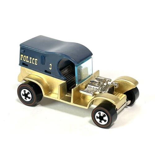 1994 Custom Made Gold Paint Hot Wheels 1969 Police 3 Paddy Wagon Nice