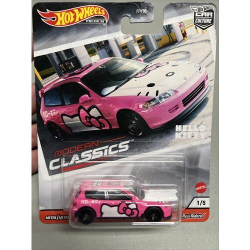 Hot Wheels Honda Civic EG Hello Kitty Pink 1 Modern Classics 1/5 with Protector