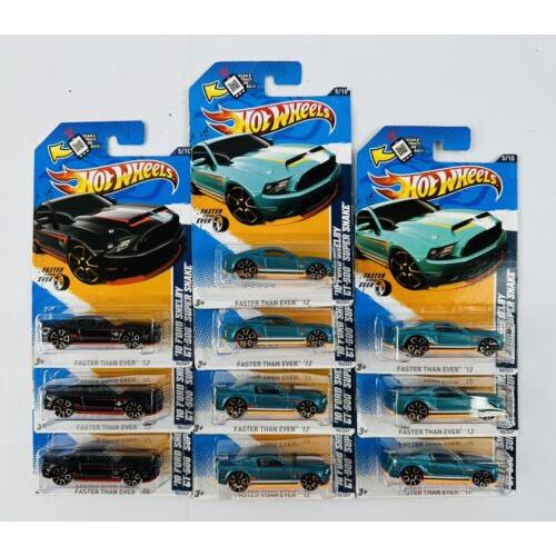 2011 Hot Wheels Faster Than Ever - Ford Shelby GT-500 Super Snake Lot Of 10