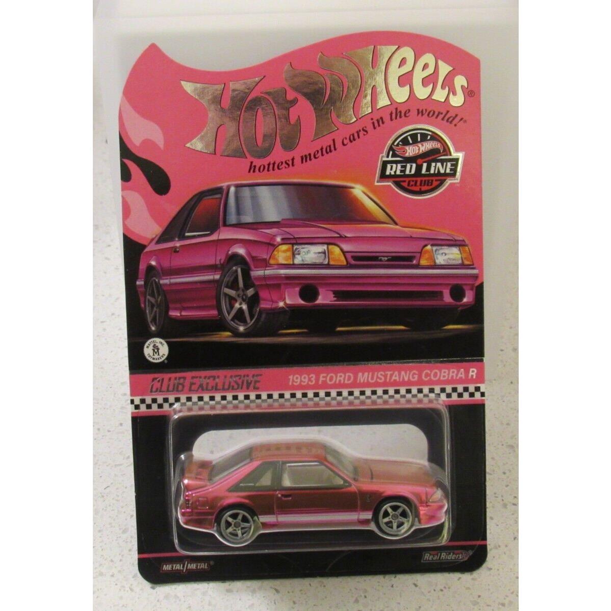 Hot Wheels 24th Nationals/convention 1993 Ford Mustang Cobra R Pink Party Rlc