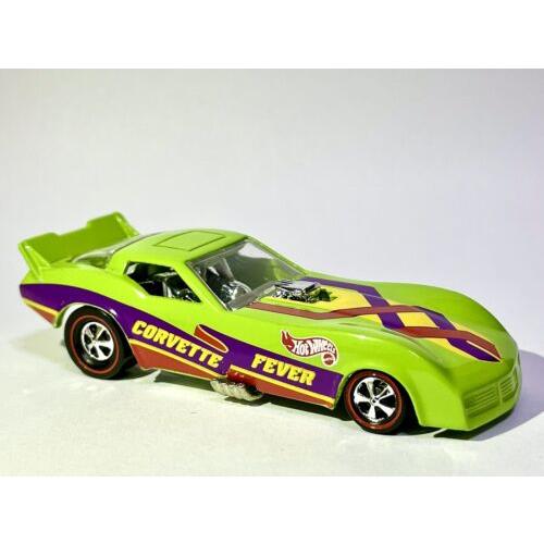 Custom Made Redline Hot Wheels `77 Corvette F/c Corvette Fever Funny Car Green