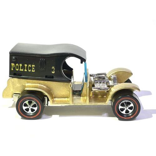 1994 Custom Made Gold Paint Hot Wheels 1969 Police 3 Paddy Wagon Nice - Gold