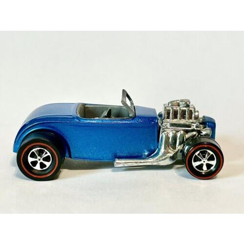 Vintage Hot Wheels 1975 Roadster Hot Rod Rat Rod Custom Made Blue Redline