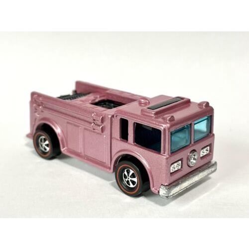 Custom Made 1976 Hot Wheels Fire Eater Diecast Fire Truck - Metallic Pink