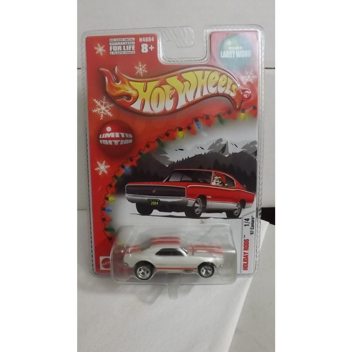 2005 Hotwheels Holiday Rods Pearl White `67 Camaro Larry Woods 1/4 1/64 Scale