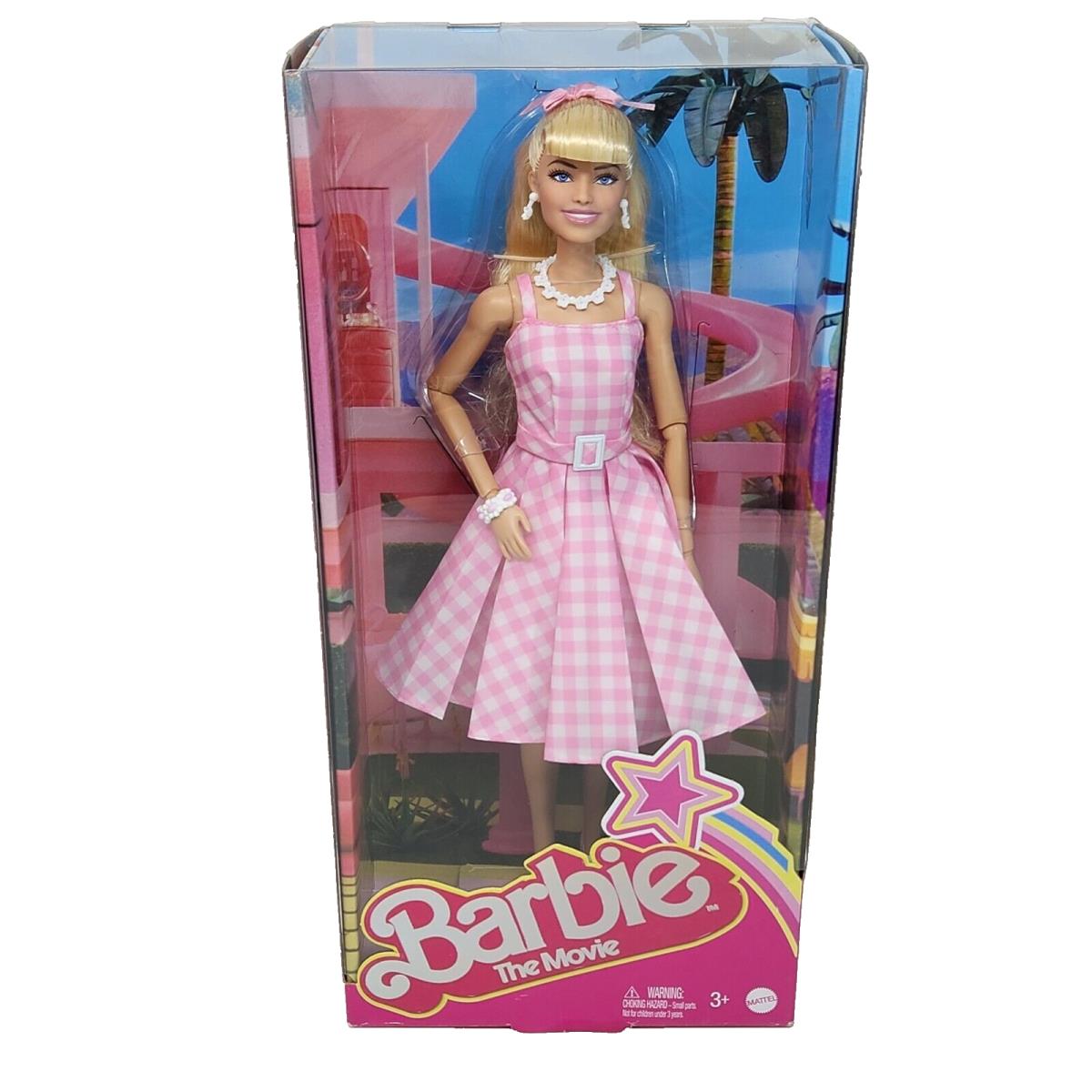 2022 Barbie The Movie Margot Robbie IN Pink Gingham Dress Mattel Nrfb