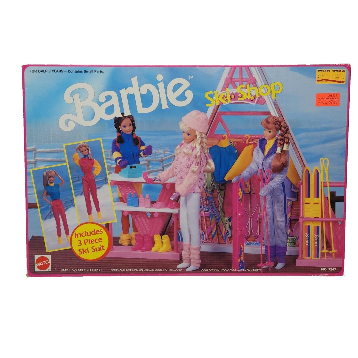 Vintage 1990 Barbie Ski Shop Playset Complete Box IN Box 7247