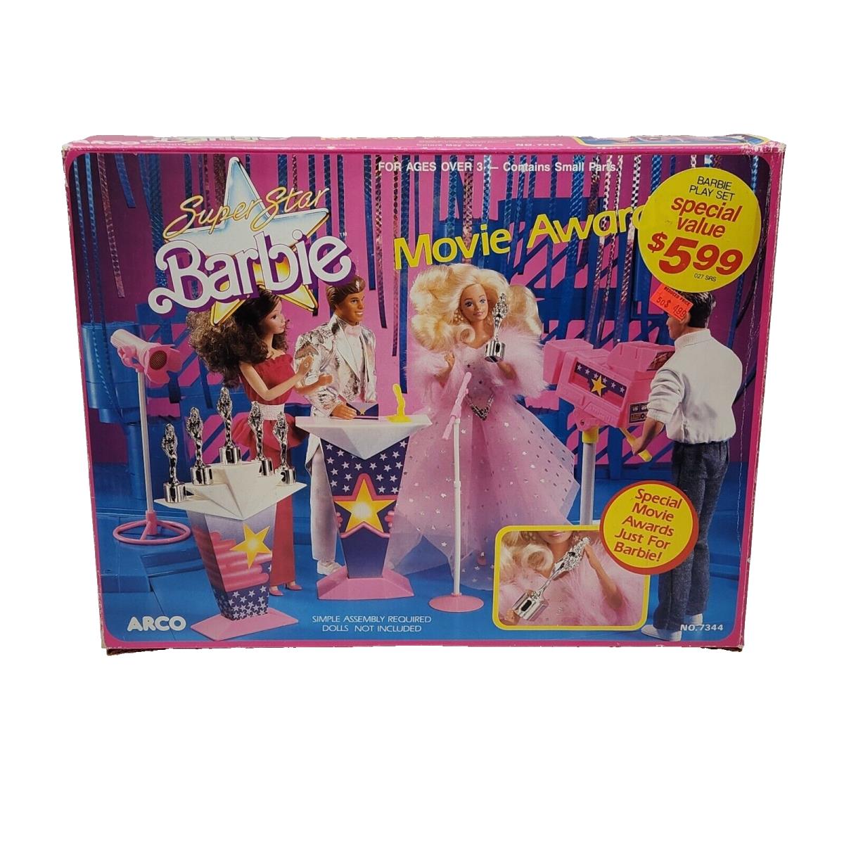 Vintage 1988 Arco Super Star Barbie Movie Awards 7344 Complete