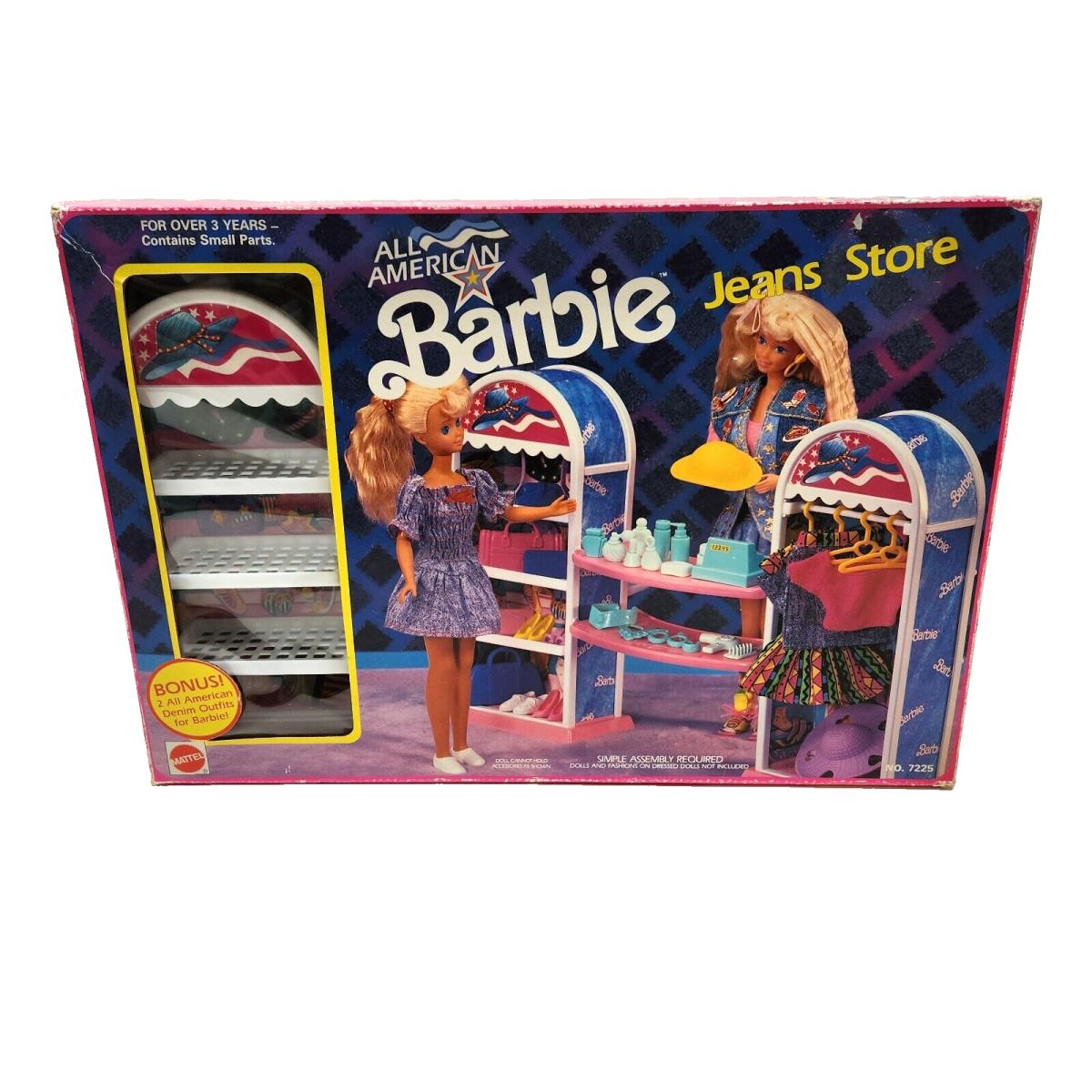 Vintage 1990 Mattel All American Barbie Jeans Store Complete Box 7225