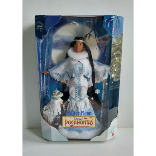 Disney Barbie Collector Doll Winter Moon Pocahontas with Meeko 1999 Mattel