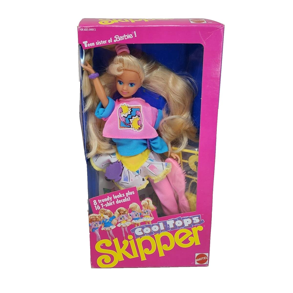 Vintage 1989 Cool Tops Skipper Barbie Doll 4989 Mattel IN Box