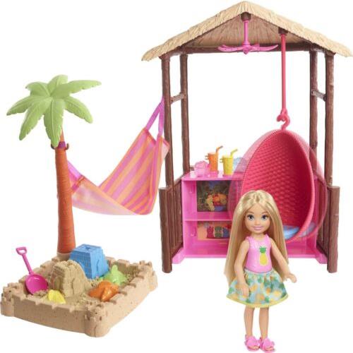 Barbie Chelsea Doll and Tiki Hut Playset with 6-inch Blonde Doll Multicolor