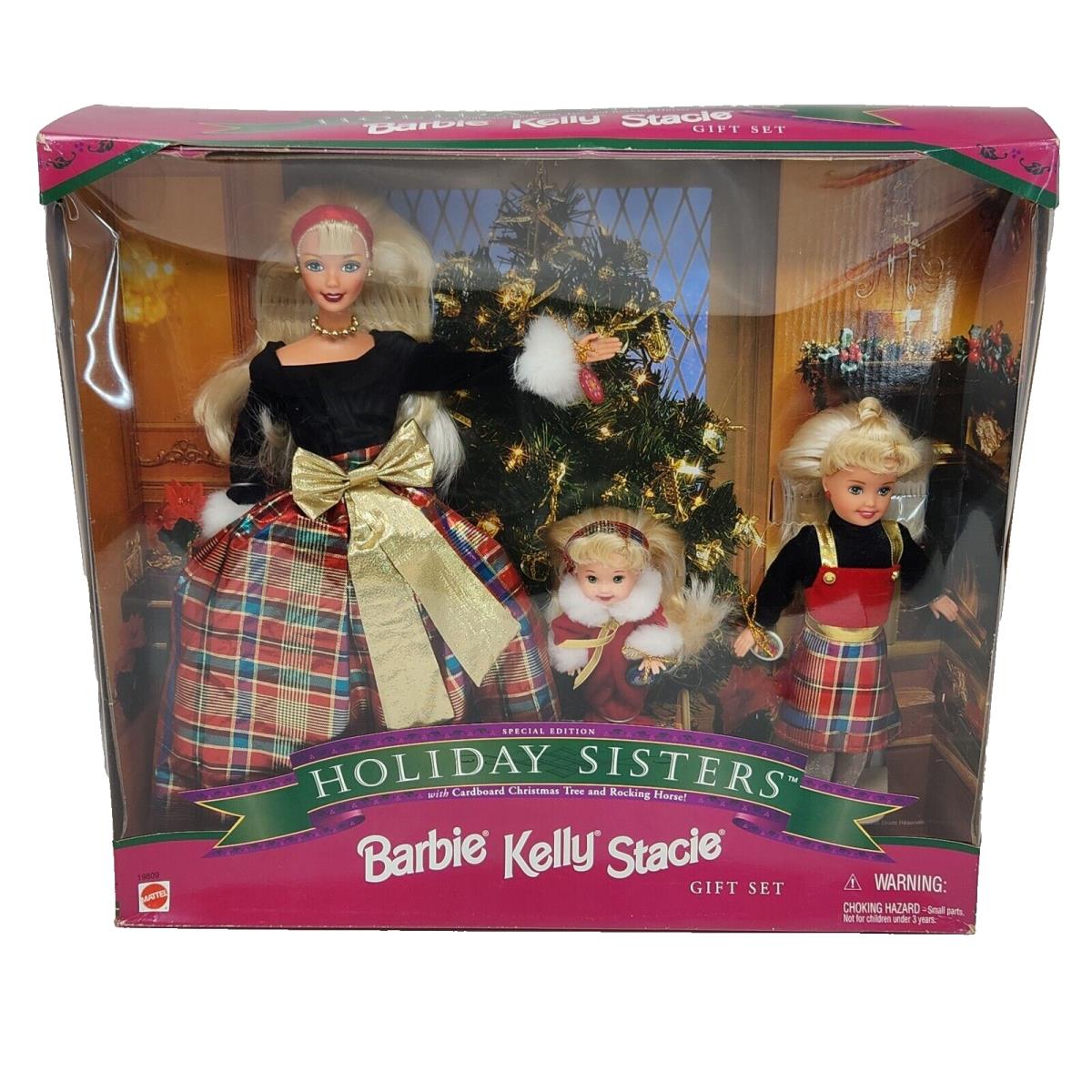 Vintage 1998 Holiday Sisters 19809 Barbie Kelly Stacie Doll Mattel Nos Box