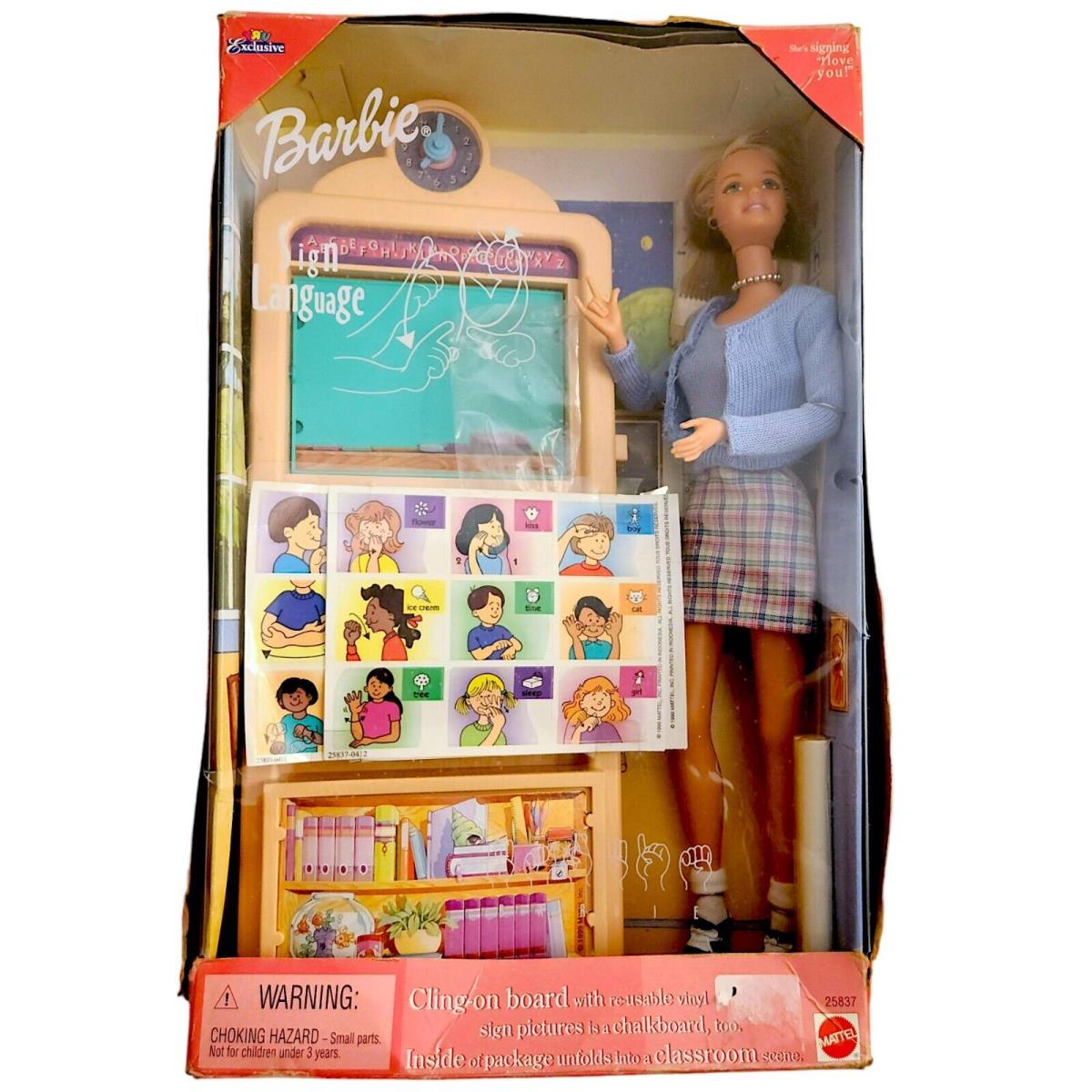 Barbie Sign Language 25837 Mattel Doll w Chalk/cling Board 1999 T.r.u. Exclusive