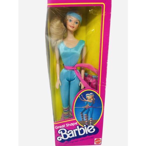 1983 Great Shape Barbie Workout Barbie 7025 Blue Leotard Sash 80 s Barbie