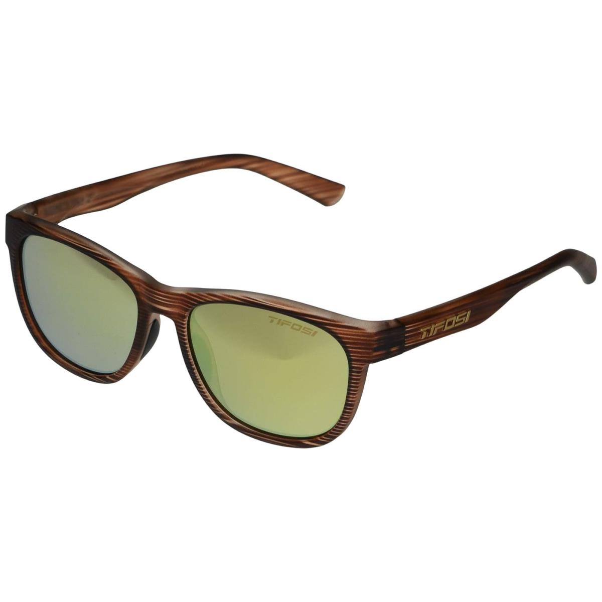 Unisex Sunglasses Tifosi Optics Swank Woodgrain Frame Smoke Yellow Lens