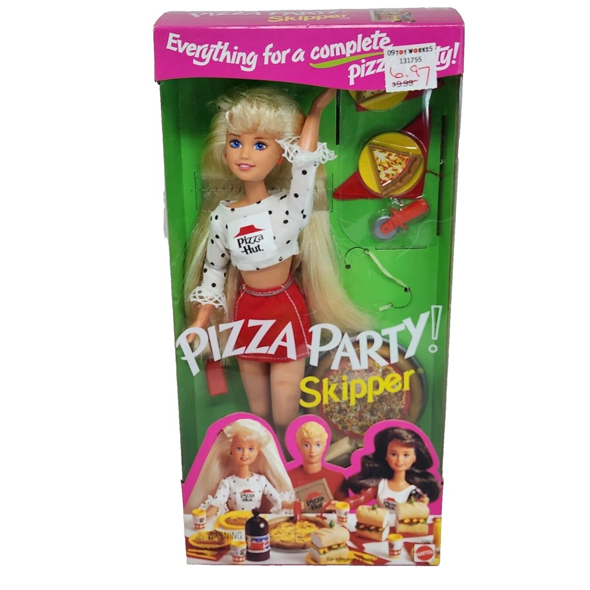 Vintage 1997 Pizza Party Skipper Barbie Doll 12920 Mattel Pizza Hut