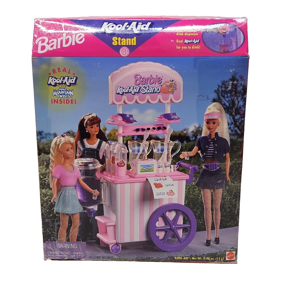 Vintage 1997 Barbie Kool-aid Kool Aid Stand Complete 17397