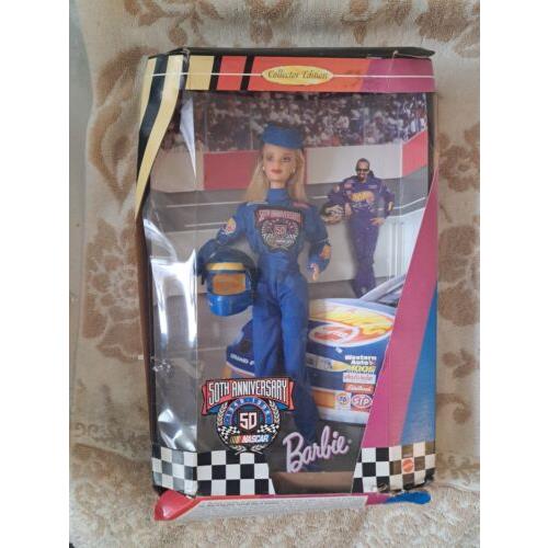 1998 Barbie 50th Anniversary Nascar Hot Wheels 20442 Box Slightly