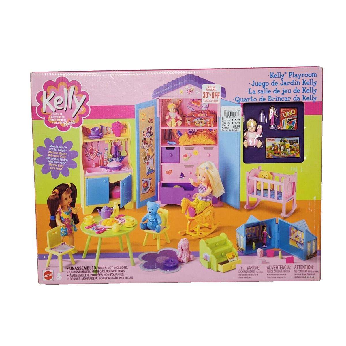 2002 Mattel Kelly Barbie`s Sister Playroom Playset Complete 645857
