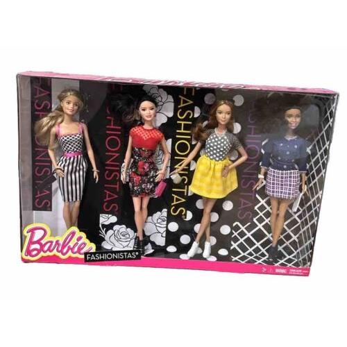 Vintage Barbie Fashionistas Set of 4 Rare 2014 Outfits Purses