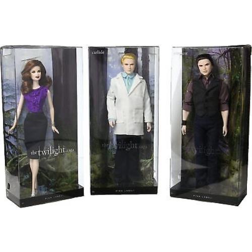 The Twilight Saga 3 Doll Set - Esme Emmett Carlisle - Barbie Pink Label Dolls