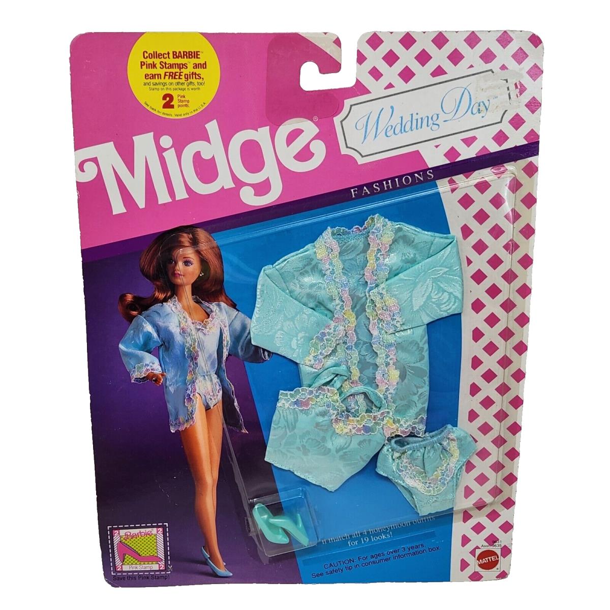 Vintage 1990 Mattel Barbie 9631 Midge Wedding Day Fashion Clothing Outfit