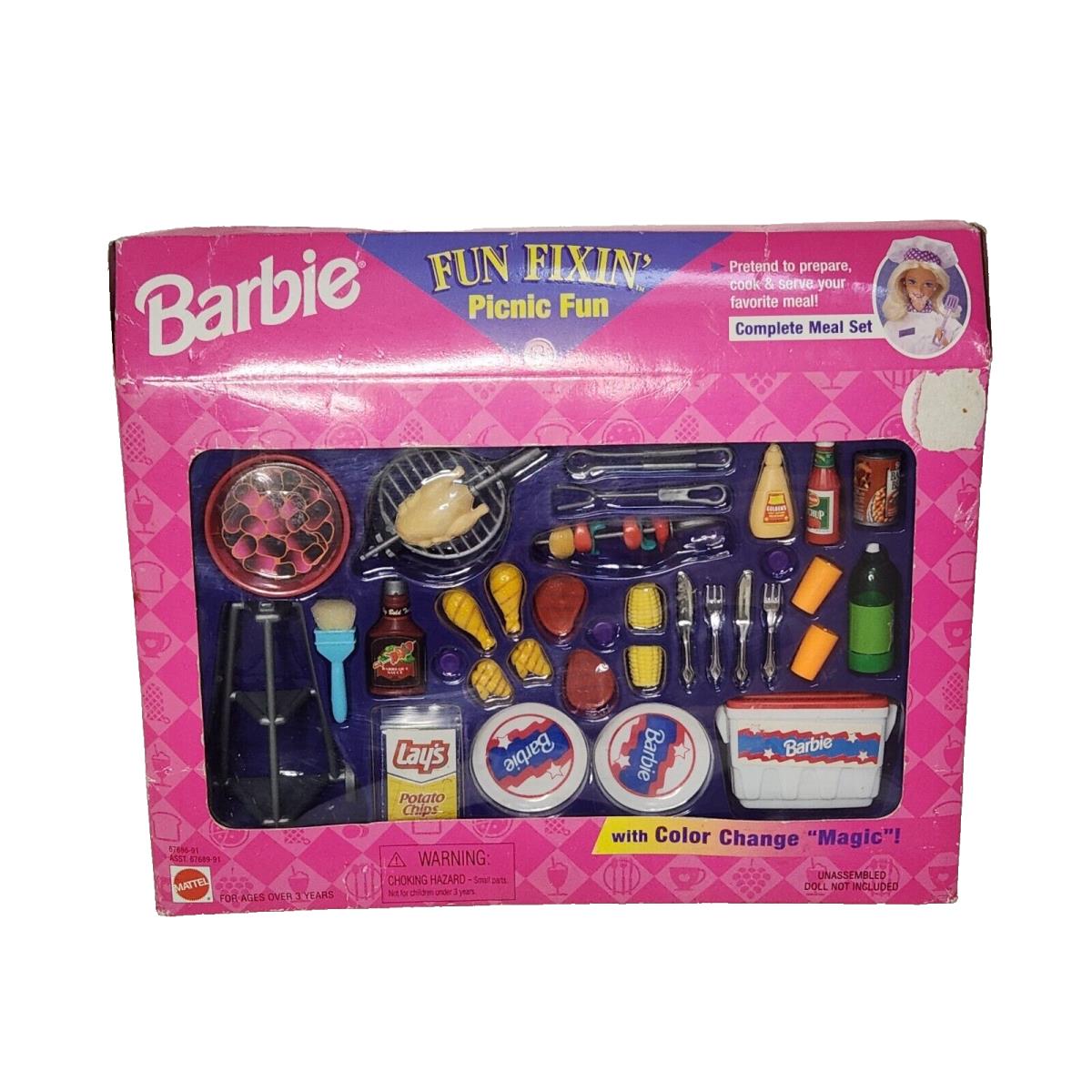 Vintage 1997 Mattel Fun Fixin Picnic Fun Barbie Complete Color Change