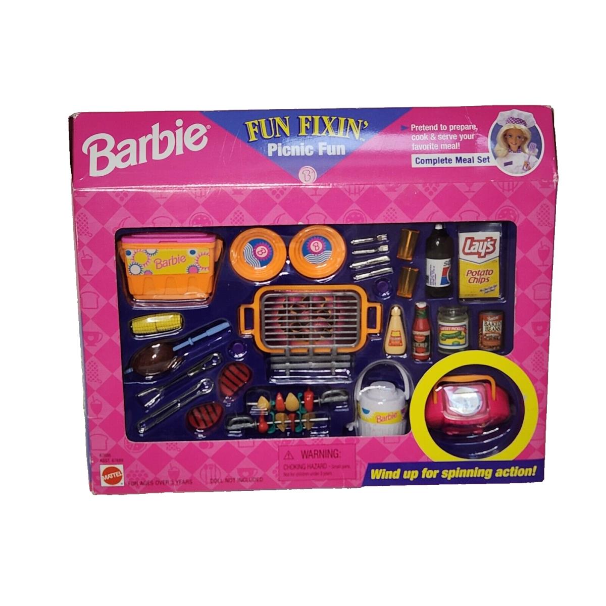 Vintage 1997 Mattel Fun Fixin Picnic Fun Barbie Complete 67686 Wind UP