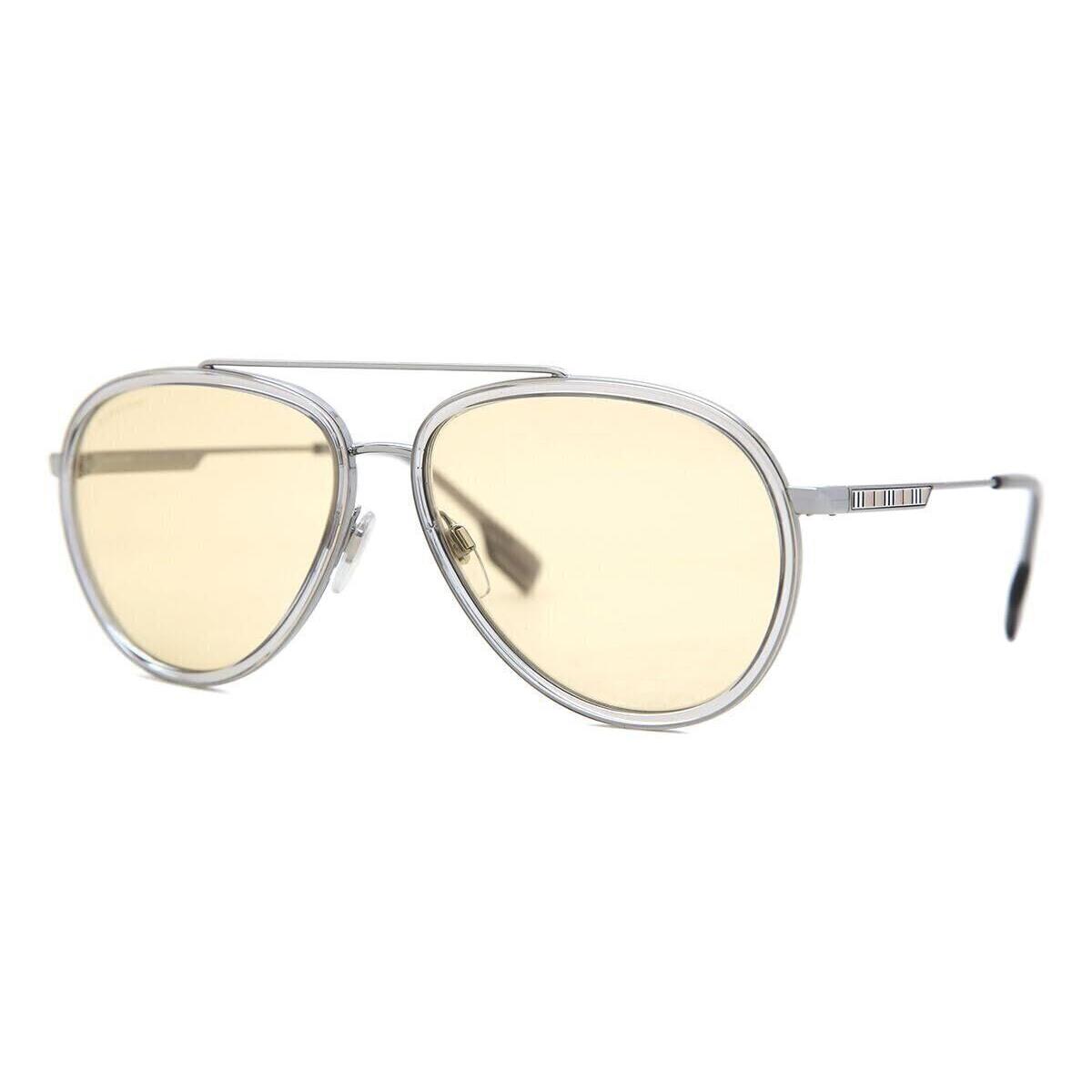 Burberry BE 3125 1003/8 59mm Oliver Gunmetal Light Yellow Sunglasses