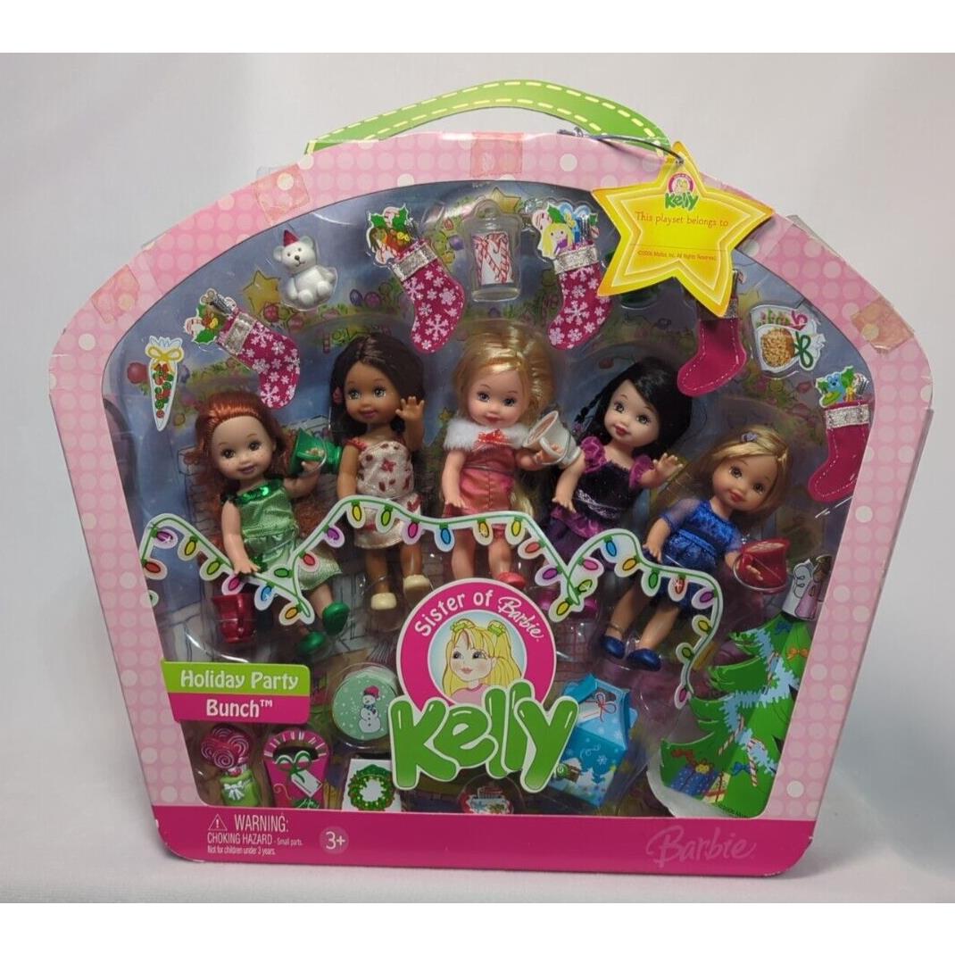 Kelly Holiday Party Bunch Set of Five Dolls Resealed Box J9110 2006 Barbie