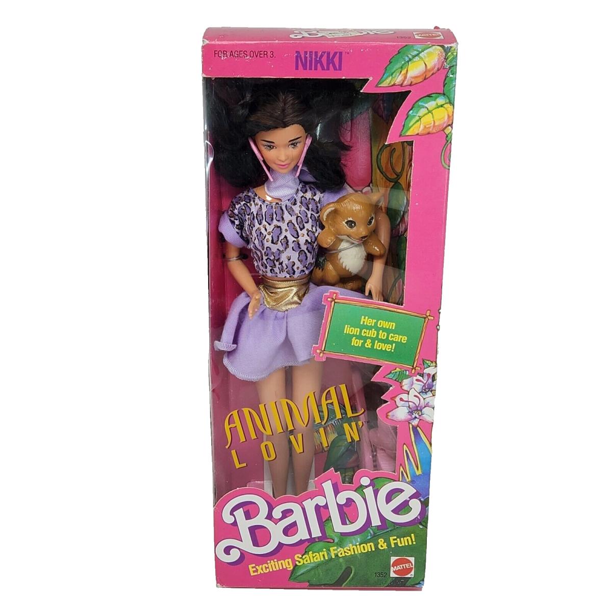 Vintage 1988 Animal Lovin Nikki Barbie Doll IN Box 1352 Mattel
