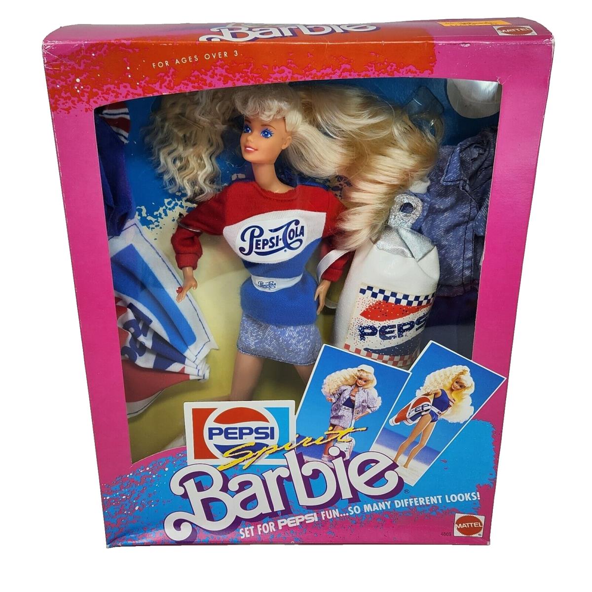 Vintage 1989 Pepsi Cola Mattel Barbie Doll IN Box 4869 Nos