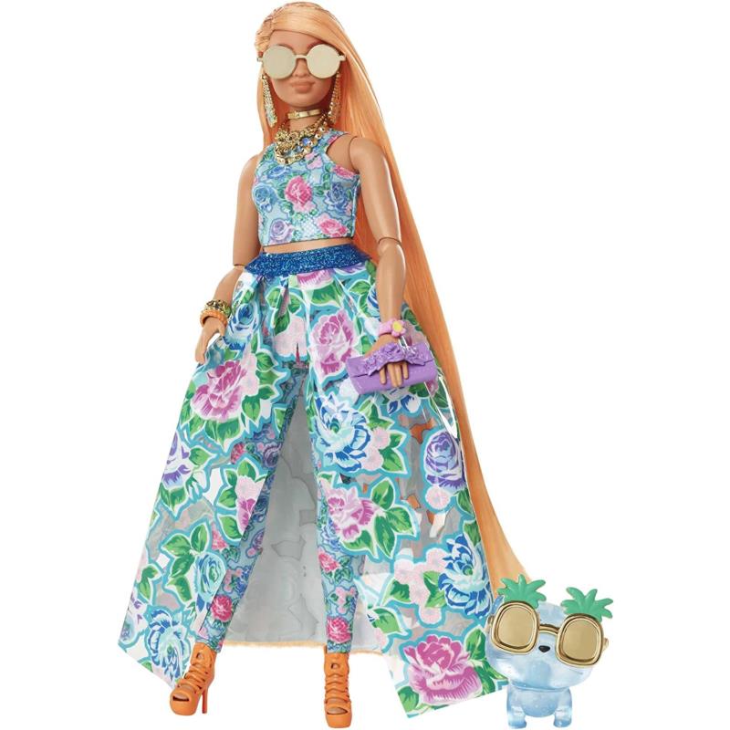 Barbie Extra Fancy Fashion Doll Accessories with Curvy Shape Orange Hair