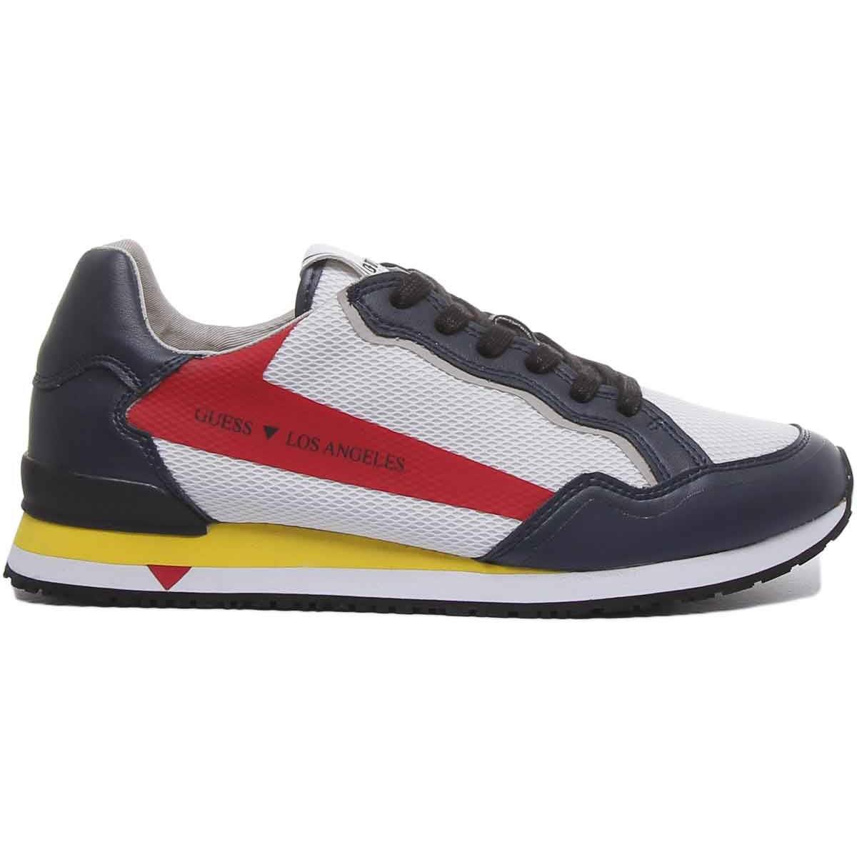 Guess Fm6Genfab12 Genova Lace Up Mesh Sneaker In Whitnavyrd Size US 7 - 13