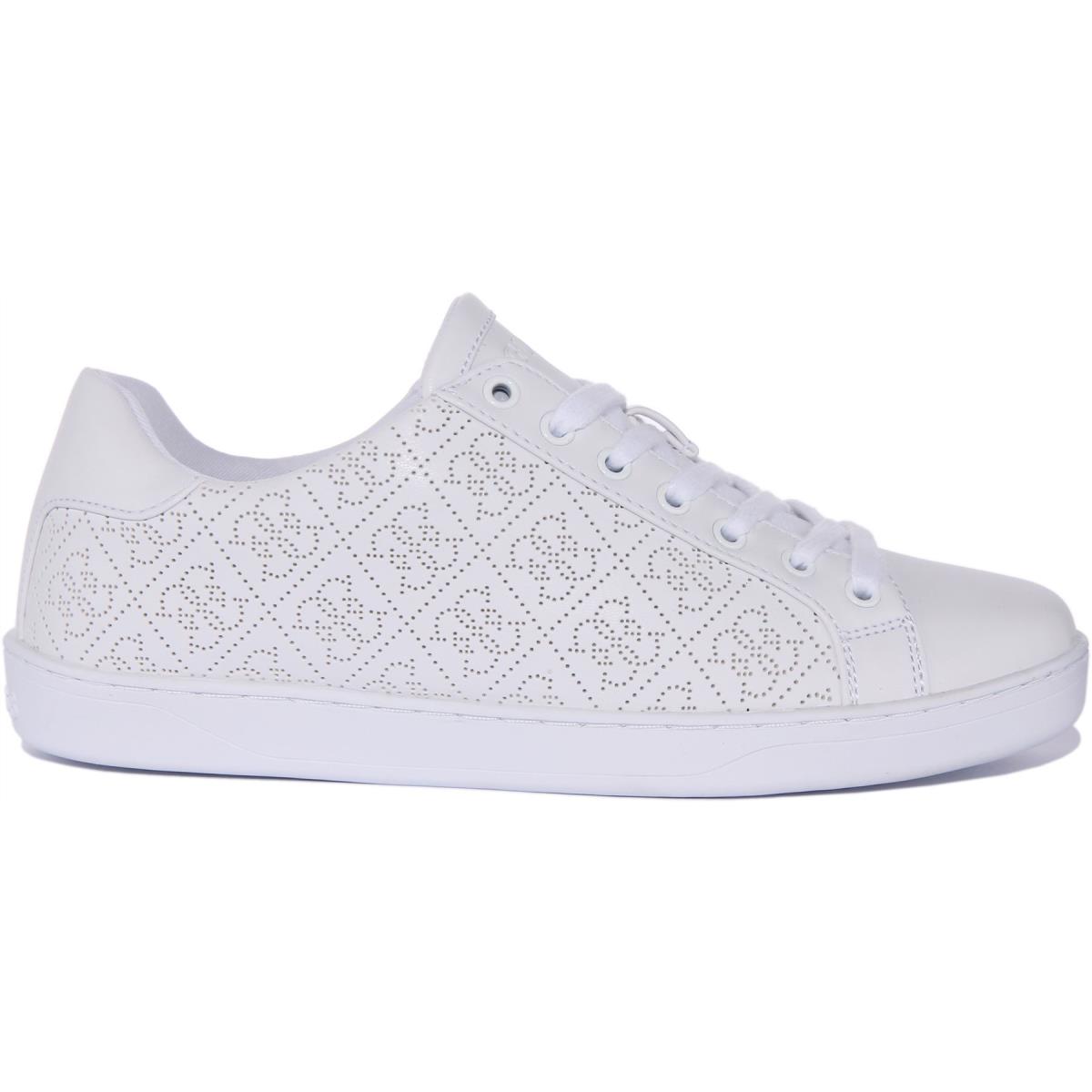 Guess Fl5Rs8Ele12 Rosalia Womens Lace Up Low Cut Sneaker In White Size US 5 - 11