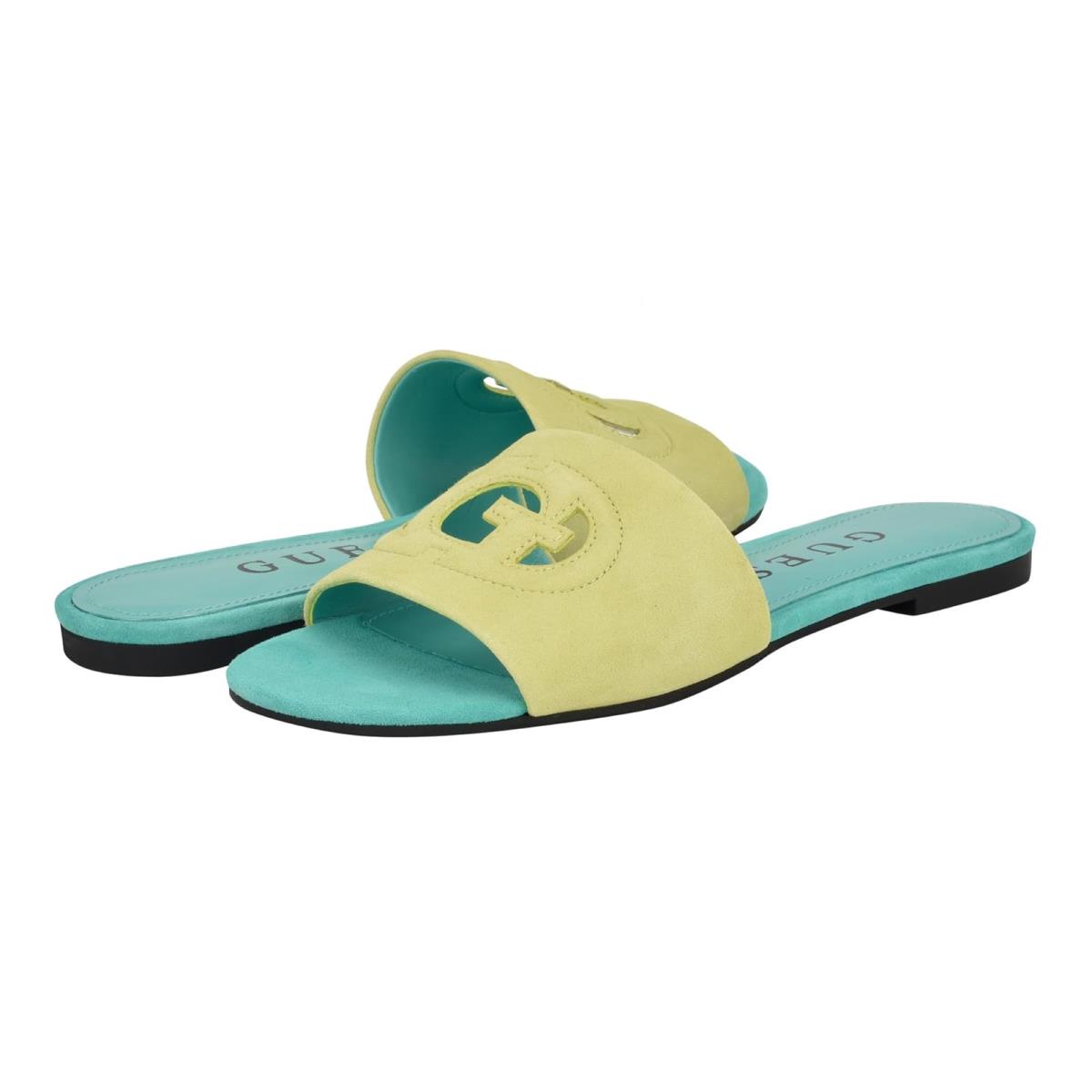 Woman`s Sandals Guess Tashia Light Green Suede