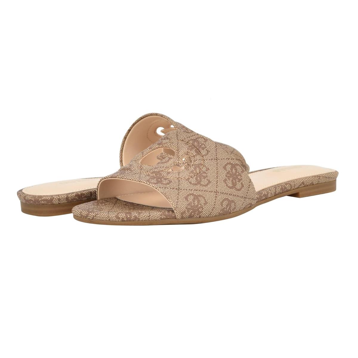 Woman`s Sandals Guess Tashia Medium Brown Logo