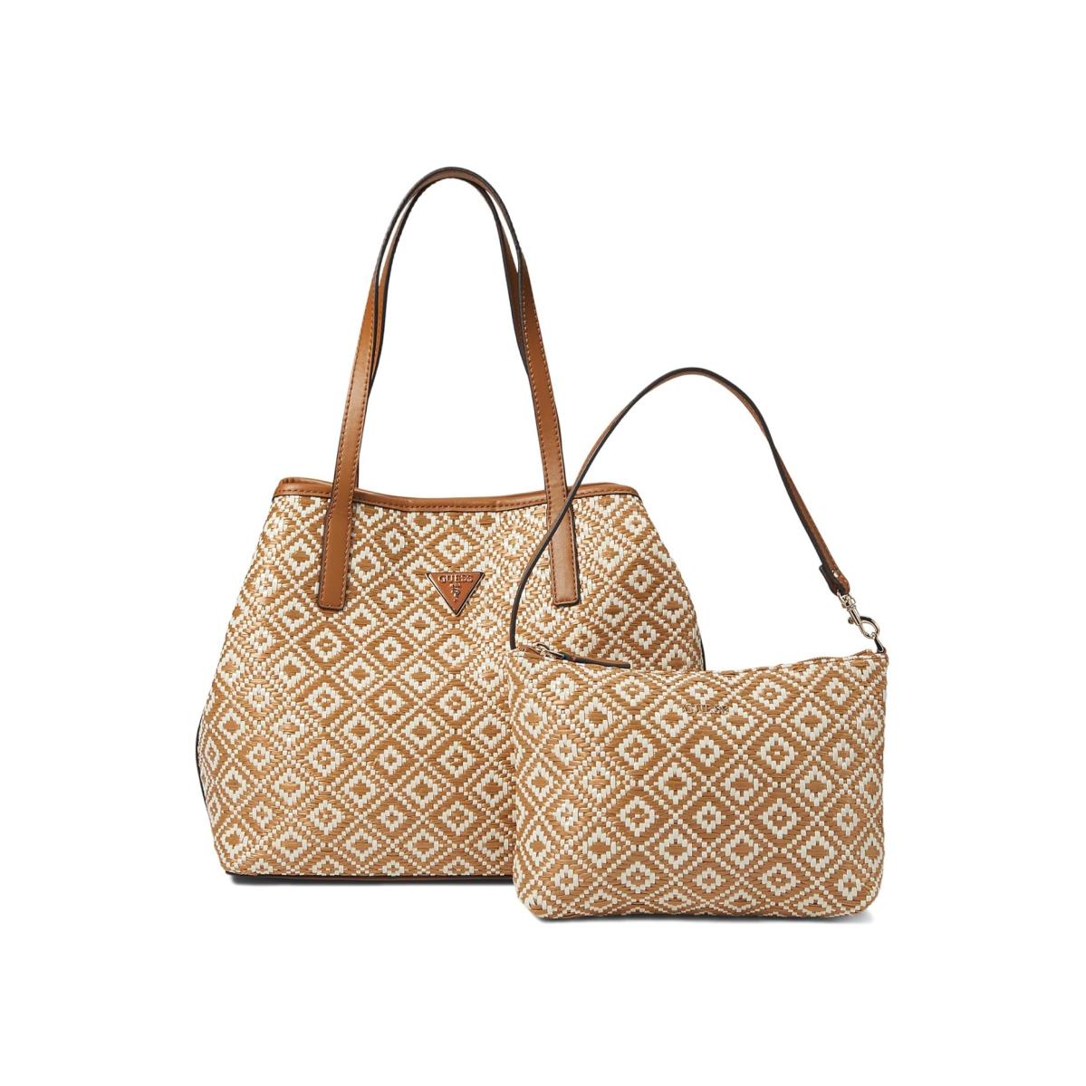 Woman`s Handbags Guess Vikky II 2 In 1 Tote Cognac