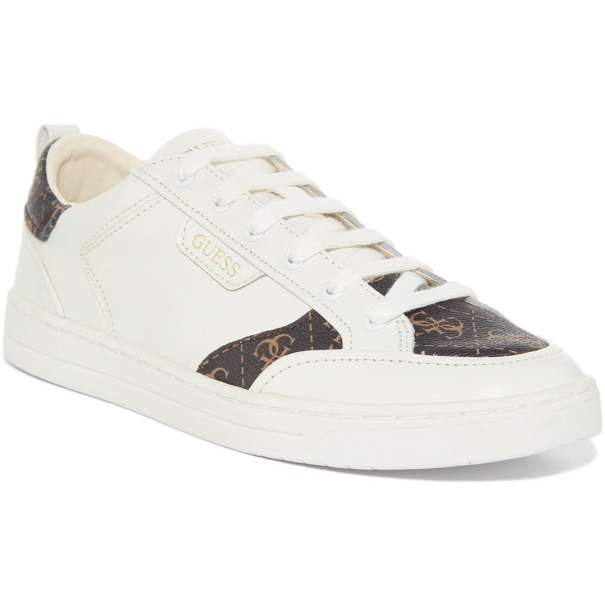 Guess Fm5Cerlea12 Certosa Mens Low Top Sneaker In White Brown Size US 7 - 13 WHITE BROWN